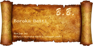 Boroka Betti névjegykártya